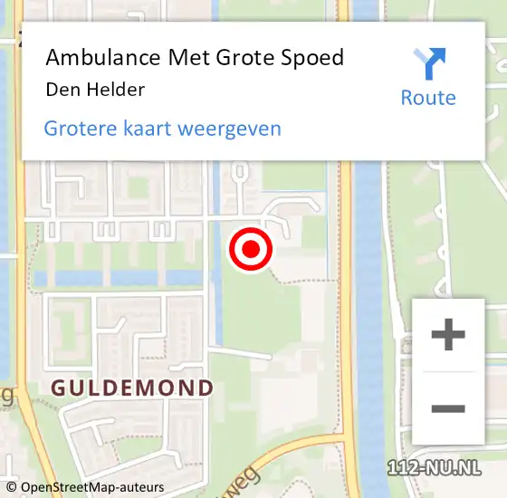 Locatie op kaart van de 112 melding: Ambulance Met Grote Spoed Naar Den Helder op 9 april 2025 11:55