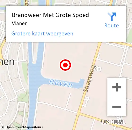 Locatie op kaart van de 112 melding: Brandweer Met Grote Spoed Naar Vianen op 9 april 2025 12:54
