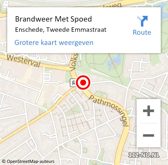 Locatie op kaart van de 112 melding: Brandweer Met Spoed Naar Enschede, Tweede Emmastraat op 12 november 2014 20:10