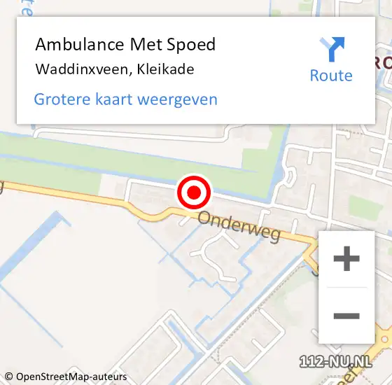 Locatie op kaart van de 112 melding: Ambulance Met Spoed Naar Waddinxveen, Kleikade op 9 april 2025 18:43