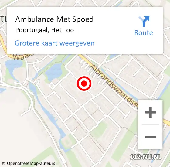 Locatie op kaart van de 112 melding: Ambulance Met Spoed Naar Poortugaal, Het Loo op 9 april 2025 20:31