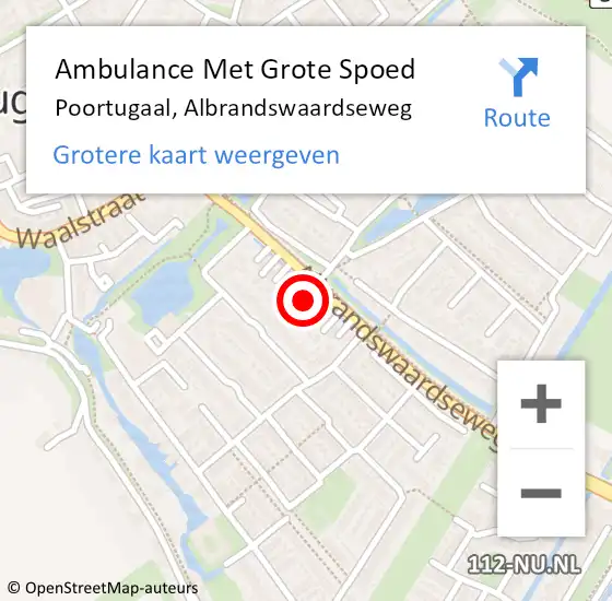 Locatie op kaart van de 112 melding: Ambulance Met Grote Spoed Naar Poortugaal, Albrandswaardseweg op 9 april 2025 21:04