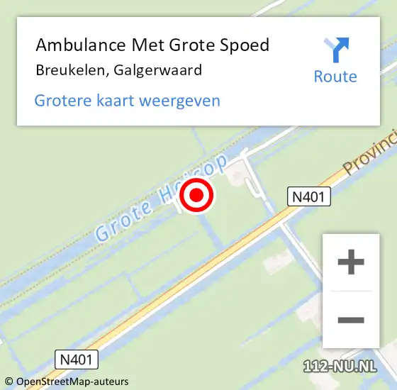 Locatie op kaart van de 112 melding: Ambulance Met Grote Spoed Naar Breukelen, Galgerwaard op 12 november 2014 21:36