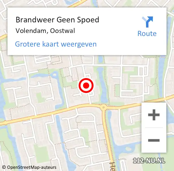 Locatie op kaart van de 112 melding: Brandweer Geen Spoed Naar Volendam, Oostwal op 12 november 2014 21:56