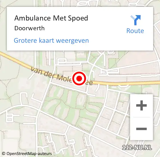 Locatie op kaart van de 112 melding: Ambulance Met Spoed Naar Doorwerth op 10 april 2025 10:26