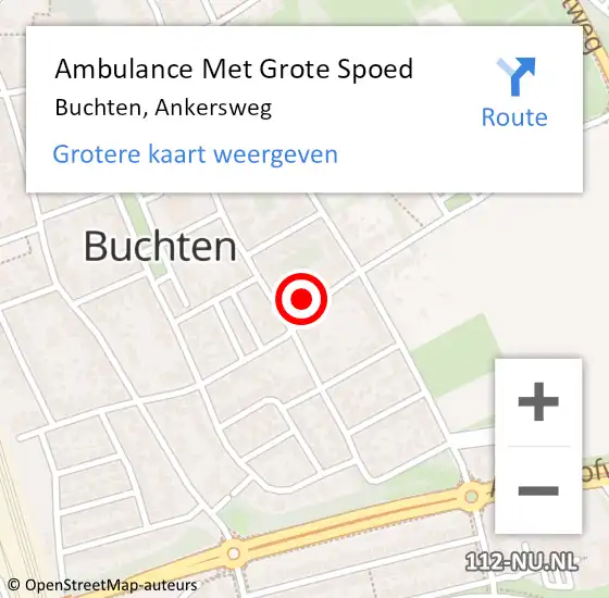 Locatie op kaart van de 112 melding: Ambulance Met Grote Spoed Naar Buchten, Ankersweg op 20 oktober 2013 22:45