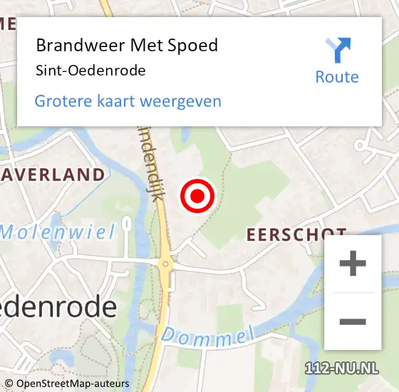 Locatie op kaart van de 112 melding: Brandweer Met Spoed Naar Sint Oedenrode op 10 april 2025 20:14