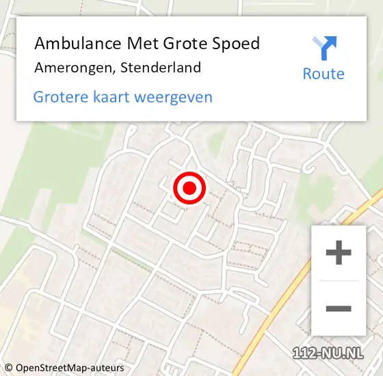 Locatie op kaart van de 112 melding: Ambulance Met Grote Spoed Naar Amerongen, Stenderland op 10 september 2013 09:28