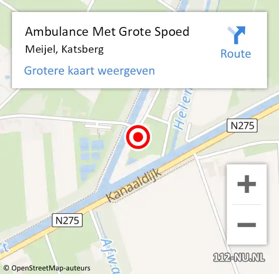 Locatie op kaart van de 112 melding: Ambulance Met Grote Spoed Naar Meijel, Katsberg op 13 november 2014 00:47