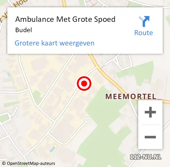 Locatie op kaart van de 112 melding: Ambulance Met Grote Spoed Naar Budel op 11 april 2025 08:47