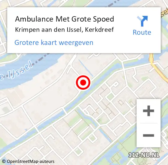 Locatie op kaart van de 112 melding: Ambulance Met Grote Spoed Naar Krimpen aan den IJssel, Kerkdreef op 11 april 2025 10:56