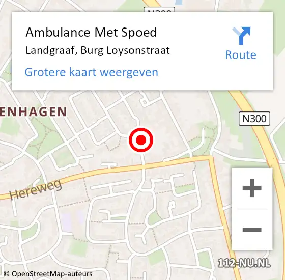 Locatie op kaart van de 112 melding: Ambulance Met Spoed Naar Landgraaf, Burg Loysonstraat op 13 november 2014 05:15