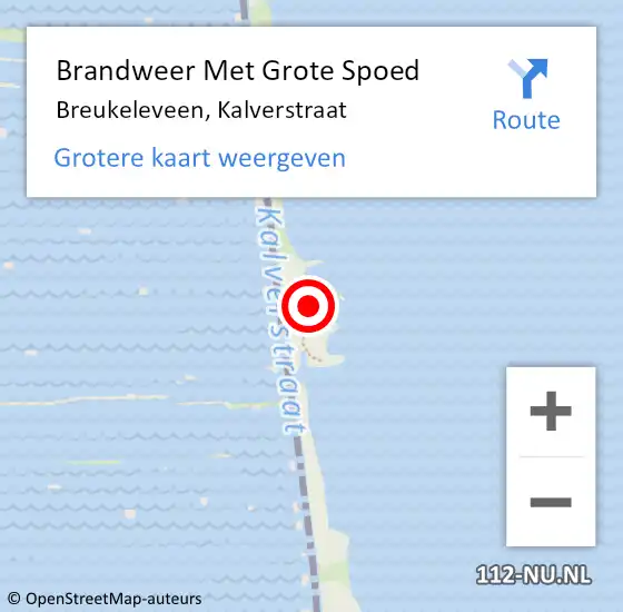 Locatie op kaart van de 112 melding: Brandweer Met Grote Spoed Naar Breukeleveen, Kalverstraat op 11 april 2025 14:17