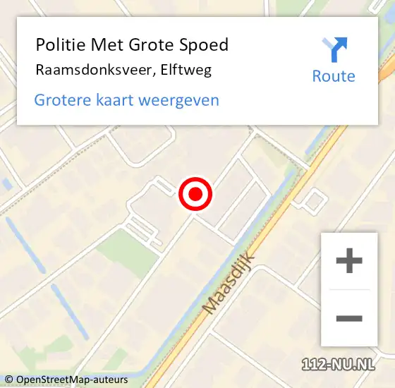 Locatie op kaart van de 112 melding: Politie Met Grote Spoed Naar Raamsdonksveer, Elftweg op 11 april 2025 14:31