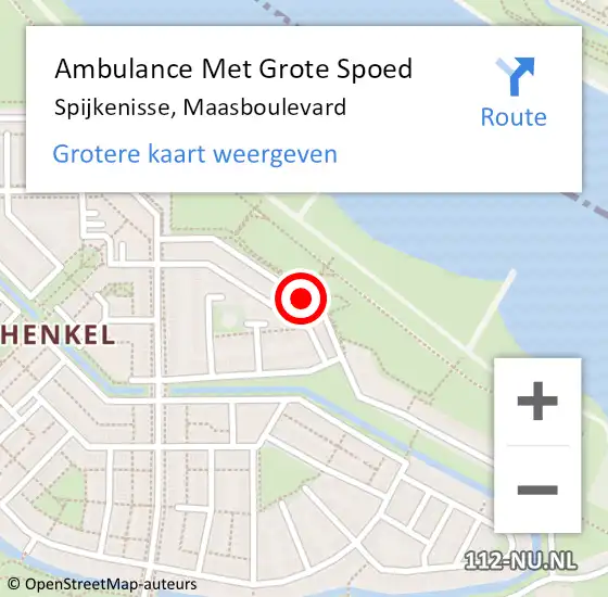Locatie op kaart van de 112 melding: Ambulance Met Grote Spoed Naar Spijkenisse, Maasboulevard op 11 april 2025 16:11