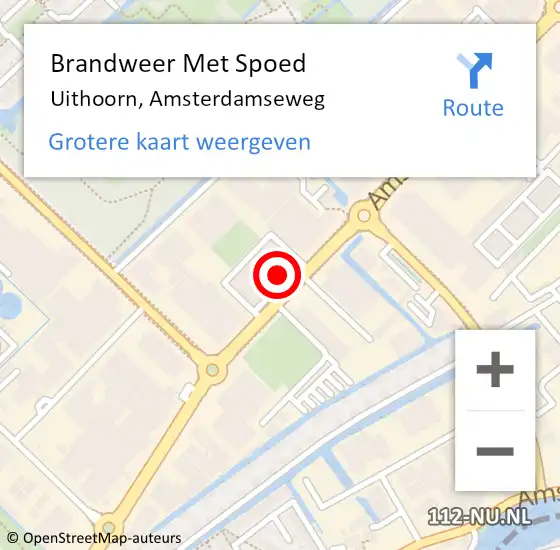 Locatie op kaart van de 112 melding: Brandweer Met Spoed Naar Uithoorn, Amsterdamseweg op 11 april 2025 17:50