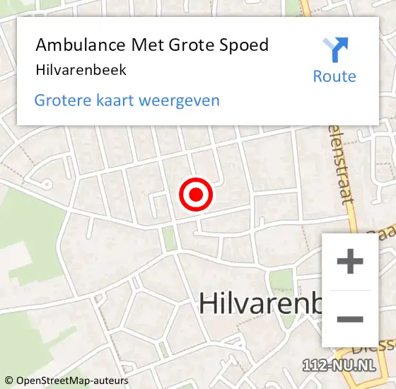 Locatie op kaart van de 112 melding: Ambulance Met Grote Spoed Naar Hilvarenbeek op 11 april 2025 18:50