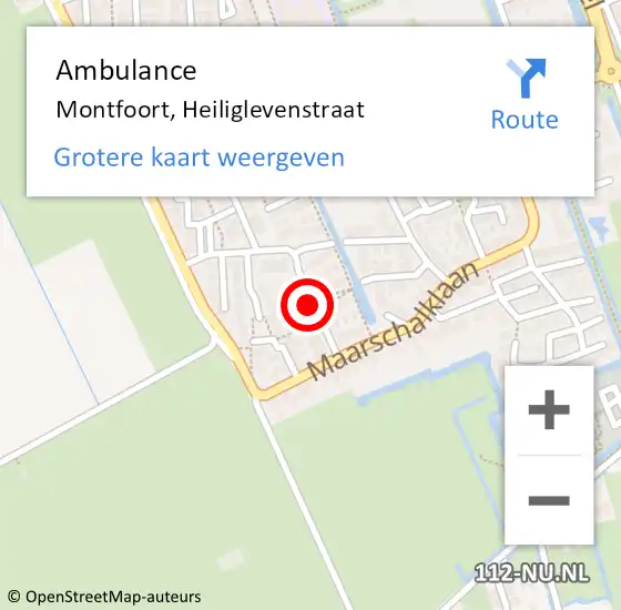 Locatie op kaart van de 112 melding: Ambulance Montfoort, Heiliglevenstraat op 13 november 2014 07:45