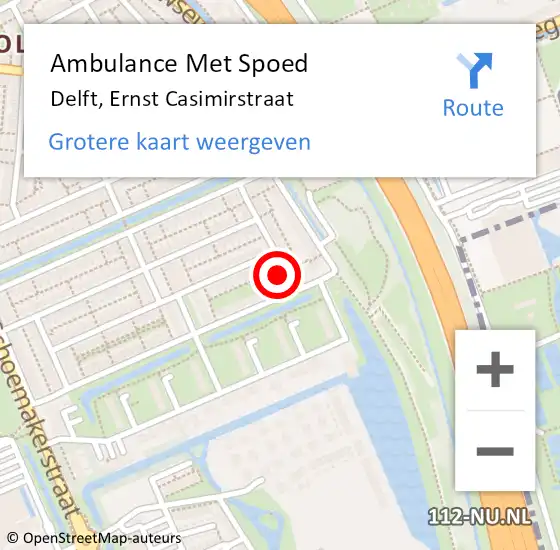 Locatie op kaart van de 112 melding: Ambulance Met Spoed Naar Wassenaar, Ernst Casimirstraat op 11 april 2025 22:28
