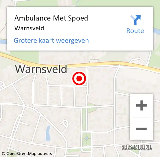 Locatie op kaart van de 112 melding: Ambulance Met Spoed Naar Warnsveld op 12 april 2025 02:14