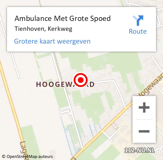 Locatie op kaart van de 112 melding: Ambulance Met Grote Spoed Naar Tienhoven, Kerkweg op 20 oktober 2013 23:31