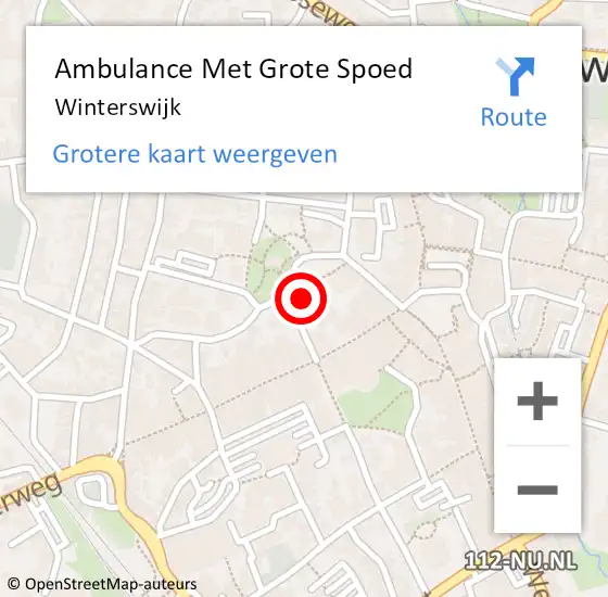 Locatie op kaart van de 112 melding: Ambulance Met Grote Spoed Naar Winterswijk op 12 april 2025 06:12