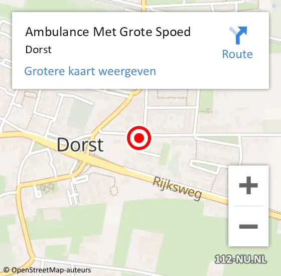 Locatie op kaart van de 112 melding: Ambulance Met Grote Spoed Naar Dorst op 12 april 2025 09:05