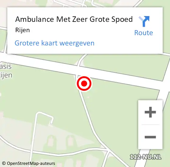 Locatie op kaart van de 112 melding: Ambulance Met Zeer Grote Spoed Naar Rijen op 12 april 2025 10:23