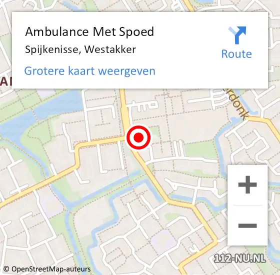 Locatie op kaart van de 112 melding: Ambulance Met Spoed Naar Spijkenisse, Westakker op 12 april 2025 10:54