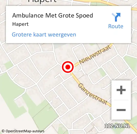 Locatie op kaart van de 112 melding: Ambulance Met Grote Spoed Naar Hapert op 12 april 2025 11:18
