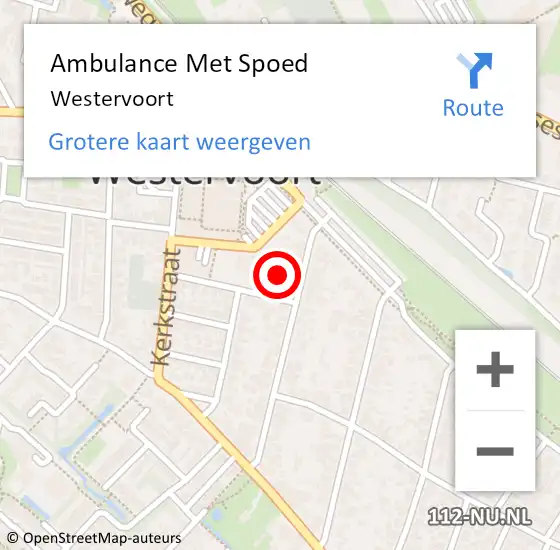 Locatie op kaart van de 112 melding: Ambulance Met Spoed Naar Westervoort op 12 april 2025 13:16
