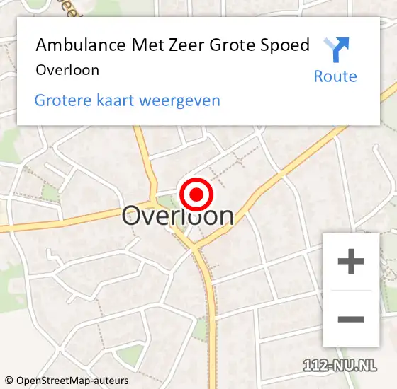 Locatie op kaart van de 112 melding: Ambulance Met Zeer Grote Spoed Naar Overloon op 12 april 2025 14:03