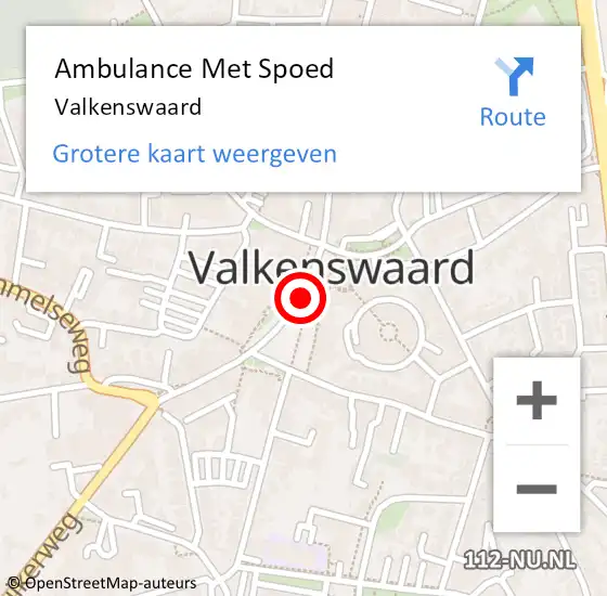Locatie op kaart van de 112 melding: Ambulance Met Spoed Naar Valkenswaard op 12 april 2025 14:56