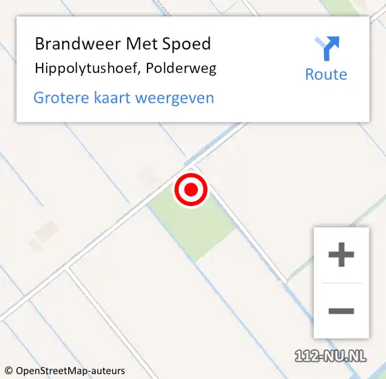 Locatie op kaart van de 112 melding: Brandweer Met Spoed Naar Hippolytushoef, Polderweg op 12 april 2025 15:58