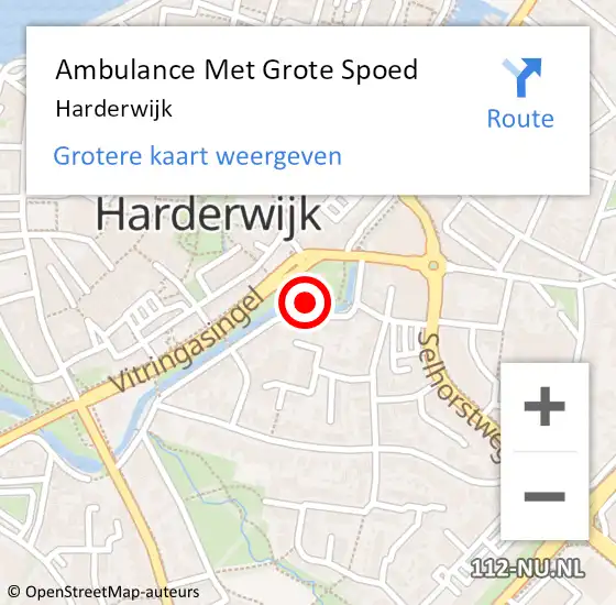 Locatie op kaart van de 112 melding: Ambulance Met Grote Spoed Naar Harderwijk op 12 april 2025 18:38