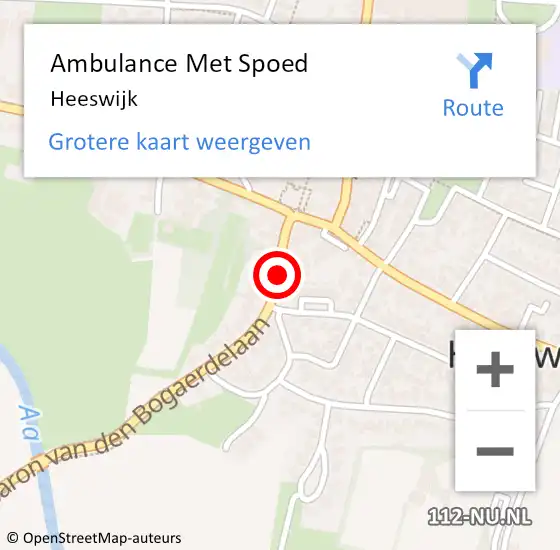 Locatie op kaart van de 112 melding: Ambulance Met Spoed Naar Heeswijk op 12 april 2025 18:49