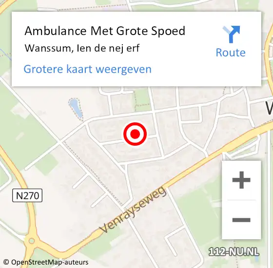 Locatie op kaart van de 112 melding: Ambulance Met Grote Spoed Naar Wanssum, Ien de nej erf op 20 oktober 2013 23:47