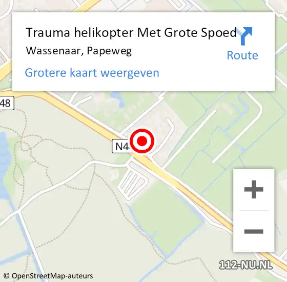 Locatie op kaart van de 112 melding: Trauma helikopter Met Grote Spoed Naar Wassenaar, Papeweg op 12 april 2025 19:13