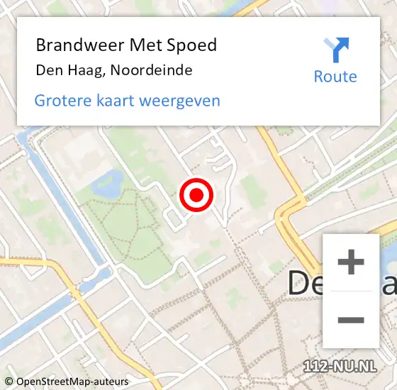 Locatie op kaart van de 112 melding: Brandweer Met Spoed Naar Den Haag, Noordeinde op 12 april 2025 20:21
