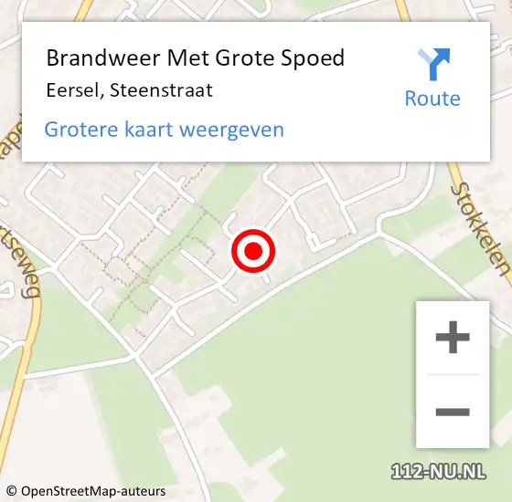Locatie op kaart van de 112 melding: Brandweer Met Grote Spoed Naar Eersel, Steenstraat op 12 april 2025 21:31