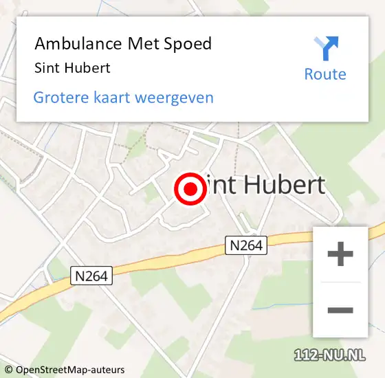 Locatie op kaart van de 112 melding: Ambulance Met Spoed Naar Sint Hubert op 12 april 2025 22:01