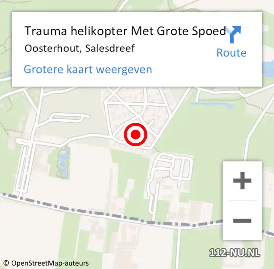 Locatie op kaart van de 112 melding: Trauma helikopter Met Grote Spoed Naar Oosterhout, Salesdreef op 12 april 2025 22:55