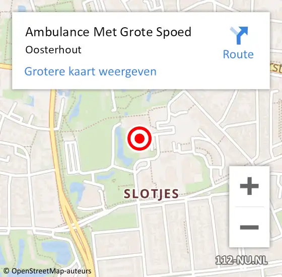 Locatie op kaart van de 112 melding: Ambulance Met Grote Spoed Naar Oosterhout op 12 april 2025 22:55