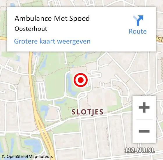 Locatie op kaart van de 112 melding: Ambulance Met Spoed Naar Oosterhout op 13 april 2025 01:03