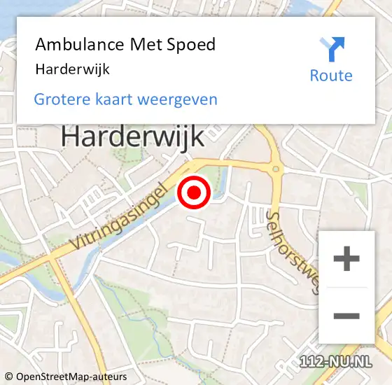 Locatie op kaart van de 112 melding: Ambulance Met Spoed Naar Harderwijk op 13 april 2025 01:05