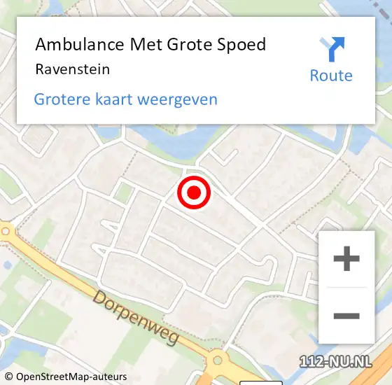 Locatie op kaart van de 112 melding: Ambulance Met Grote Spoed Naar Ravenstein op 13 april 2025 03:24