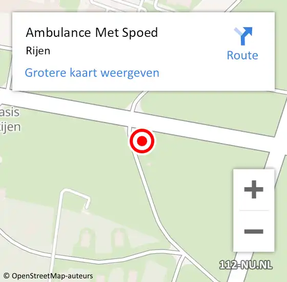 Locatie op kaart van de 112 melding: Ambulance Met Spoed Naar Rijen op 13 april 2025 03:32