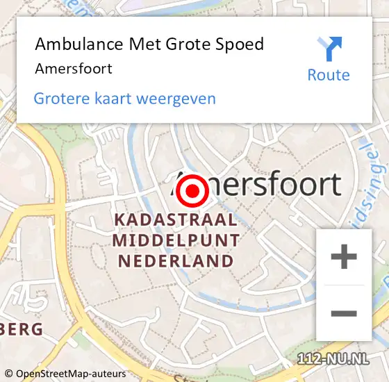 Locatie op kaart van de 112 melding: Ambulance Met Grote Spoed Naar Amersfoort op 13 april 2025 11:34
