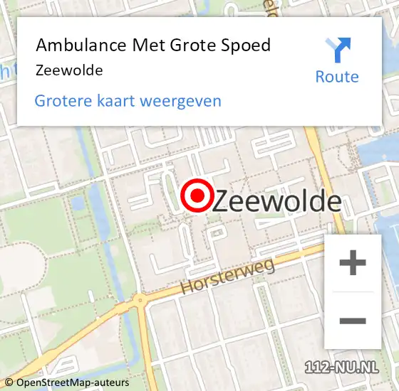 Locatie op kaart van de 112 melding: Ambulance Met Grote Spoed Naar Zeewolde op 13 april 2025 11:41
