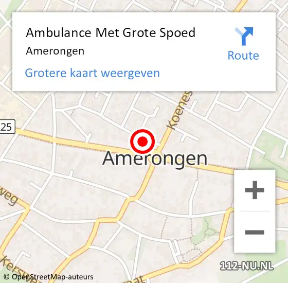 Locatie op kaart van de 112 melding: Ambulance Met Grote Spoed Naar Amerongen op 13 april 2025 12:50